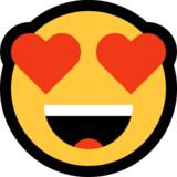 Smiling Face with Heart-Eyes on Microsoft Windows 10 Fall Creators Update