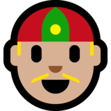 Person with Skullcap: Medium-Light Skin Tone on Microsoft Windows 10 April 2018 Update