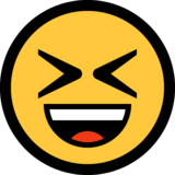 Grinning Squinting Face on Microsoft Windows 10 April 2018 Update