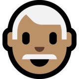 Man: Medium Skin Tone, White Hair on Microsoft Windows 10 October 2018 Update