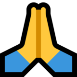 Folded Hands on Microsoft Windows 10 October 2018 Update