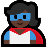 Woman Superhero: Dark Skin Tone on Microsoft Windows 10 October 2018 Update
