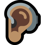 Ear with Hearing Aid: Medium Skin Tone on Microsoft Windows 10 May 2019 Update