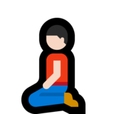 Man Kneeling: Light Skin Tone on Microsoft Windows 10 May 2019 Update