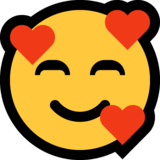 Smiling Face with Hearts on Microsoft Windows 10 May 2019 Update