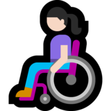 Woman in Manual Wheelchair: Light Skin Tone on Microsoft Windows 10 May 2019 Update
