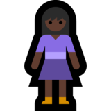 Woman Standing: Dark Skin Tone on Microsoft Windows 10 May 2019 Update