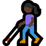 Woman with White Cane: Dark Skin Tone on Microsoft Windows 10 May 2019 Update