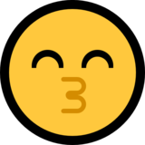Kissing Face with Smiling Eyes on Microsoft Windows 11