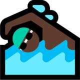 Man Swimming: Dark Skin Tone on Microsoft Windows 11