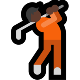Person Golfing: Dark Skin Tone on Microsoft Windows 11
