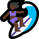 Woman Surfing: Dark Skin Tone on Microsoft Windows 11