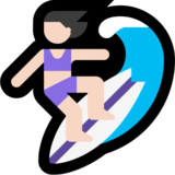 Woman Surfing: Light Skin Tone on Microsoft Windows 11