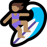 Woman Surfing: Medium Skin Tone on Microsoft Windows 11