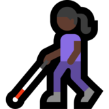 Woman with White Cane: Dark Skin Tone on Microsoft Windows 11