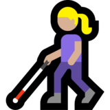 Woman with White Cane: Medium-Light Skin Tone on Microsoft Windows 11