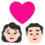 Couple with Heart: Woman, Man, Light Skin Tone on Microsoft Windows 11 November 2021 Update