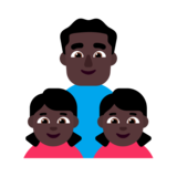 Family - Man: Dark Skin Tone, Girl: Dark Skin Tone, Girl: Dark Skin Tone on Microsoft Windows 11 November 2021 Update