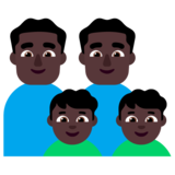 Family - Man: Dark Skin Tone, Man: Dark Skin Tone, Boy: Dark Skin Tone, Boy: Dark Skin Tone on Microsoft Windows 11 November 2021 Update