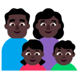 Family - Man: Dark Skin Tone, Woman: Dark Skin Tone, Girl: Dark Skin Tone, Boy: Dark Skin Tone on Microsoft Windows 11 November 2021 Update
