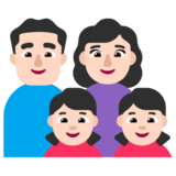 Family - Man: Light Skin Tone, Woman: Light Skin Tone, Girl: Light Skin Tone, Girl: Light Skin Tone on Microsoft Windows 11 November 2021 Update