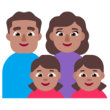 Family - Man: Medium Skin Tone, Woman: Medium Skin Tone, Girl: Medium Skin Tone, Girl: Medium Skin Tone on Microsoft Windows 11 November 2021 Update