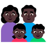 Family - Woman: Dark Skin Tone, Man: Dark Skin Tone, Girl: Dark Skin Tone, Boy: Dark Skin Tone on Microsoft Windows 11 November 2021 Update