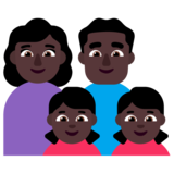 Family - Woman: Dark Skin Tone, Man: Dark Skin Tone, Girl: Dark Skin Tone, Girl: Dark Skin Tone on Microsoft Windows 11 November 2021 Update