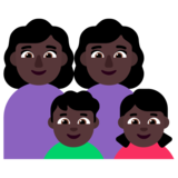 Family - Woman: Dark Skin Tone, Woman: Dark Skin Tone, Boy: Dark Skin Tone, Girl: Dark Skin Tone on Microsoft Windows 11 November 2021 Update