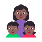 Family - Woman: Medium-Dark Skin Tone, Boy: Medium-Dark Skin Tone, Girl: Medium-Dark Skin Tone on Microsoft Windows 11 November 2021 Update