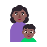 Family - Woman: Medium-Dark Skin Tone, Boy: Medium-Dark Skin Tone on Microsoft Windows 11 November 2021 Update