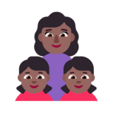 Family - Woman: Medium-Dark Skin Tone, Girl: Medium-Dark Skin Tone, Girl: Medium-Dark Skin Tone on Microsoft Windows 11 November 2021 Update