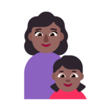 Family - Woman: Medium-Dark Skin Tone, Girl: Medium-Dark Skin Tone on Microsoft Windows 11 November 2021 Update