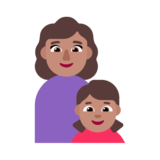 Family - Woman: Medium Skin Tone, Girl: Medium Skin Tone on Microsoft Windows 11 November 2021 Update