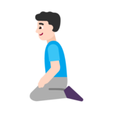 Man Kneeling: Light Skin Tone on Microsoft Windows 11 November 2021 Update