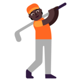 Person Golfing: Dark Skin Tone on Microsoft Windows 11 November 2021 Update