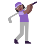 Woman Golfing: Medium-Dark Skin Tone on Microsoft Windows 11 November 2021 Update