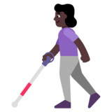 Woman with White Cane: Dark Skin Tone on Microsoft Windows 11 November 2021 Update