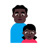 Family - Man: Dark Skin Tone, Girl: Dark Skin Tone on Microsoft Windows 11 22H2