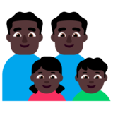 Family - Man: Dark Skin Tone, Man: Dark Skin Tone, Girl: Dark Skin Tone, Boy: Dark Skin Tone on Microsoft Windows 11 22H2