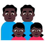 Family - Man: Dark Skin Tone, Man: Dark Skin Tone, Girl: Dark Skin Tone, Girl: Dark Skin Tone on Microsoft Windows 11 22H2