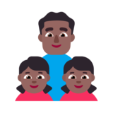 Family - Man: Medium-Dark Skin Tone, Girl: Medium-Dark Skin Tone, Girl: Medium-Dark Skin Tone on Microsoft Windows 11 22H2