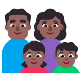 Family - Man: Medium-Dark Skin Tone, Woman: Medium-Dark Skin Tone, Girl: Medium-Dark Skin Tone, Boy: Medium-Dark Skin Tone on Microsoft Windows 11 22H2