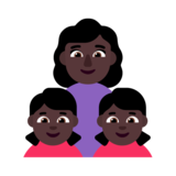 Family - Woman: Dark Skin Tone, Girl: Dark Skin Tone, Girl: Dark Skin Tone on Microsoft Windows 11 22H2
