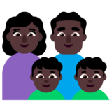 Family - Woman: Dark Skin Tone, Man: Dark Skin Tone, Boy: Dark Skin Tone, Boy: Dark Skin Tone on Microsoft Windows 11 22H2