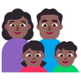Family - Woman: Medium-Dark Skin Tone, Man: Medium-Dark Skin Tone, Girl: Medium-Dark Skin Tone, Boy: Medium-Dark Skin Tone on Microsoft Windows 11 22H2