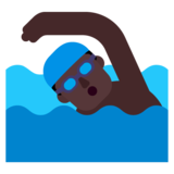 Man Swimming: Dark Skin Tone on Microsoft Windows 11 22H2