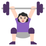 Woman Lifting Weights: Light Skin Tone on Microsoft Windows 11 22H2