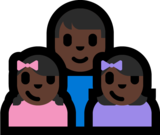 Family - Man: Dark Skin Tone, Girl: Dark Skin Tone, Girl: Dark Skin Tone on Microsoft Windows 10 Anniversary Update