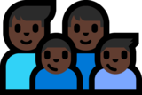 Family - Man: Dark Skin Tone, Man: Dark Skin Tone, Boy: Dark Skin Tone, Boy: Dark Skin Tone on Microsoft Windows 10 Anniversary Update